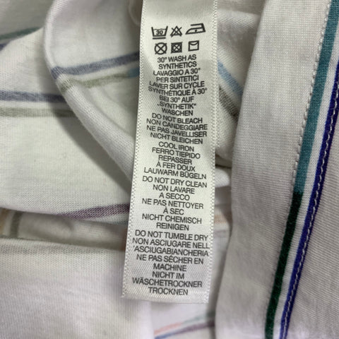 PS by PAUL SMITH Size L White Multi Color Stripe Cotton Crew Neck T-shirt