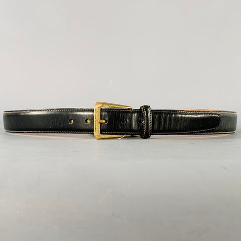 NEIMAN MARCUS Size 36 Black Brass Leather Belt