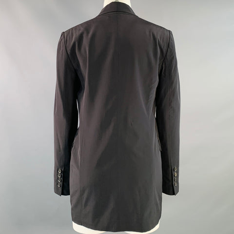 GUCCI Size 4 Black Silk Shawl Collar Jacket Blazer