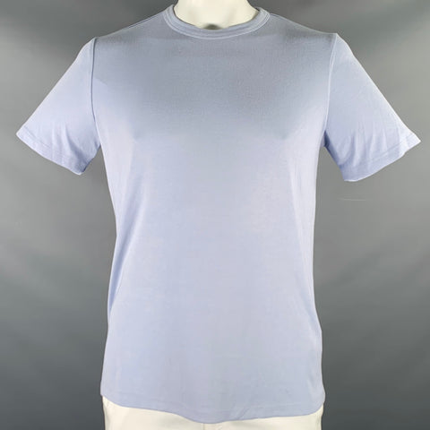 THEORY Size L Light Blue Knit Modal Blend Crew Neck T-shirt