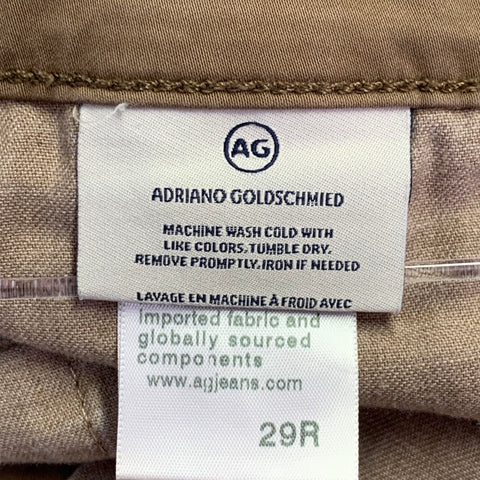 ADRIANO GOLDSCHMIED Size 29 Brown Cotton Blend Casual Pants