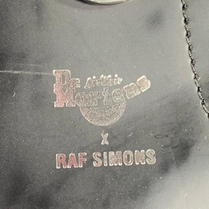 RAF SIMONS Size 9 Black Rings Leather Lace-Up Boots