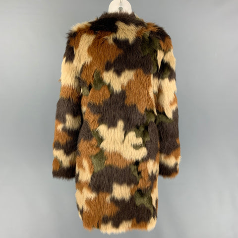 MICHAEL by MICHAEL KORS Size M Tan Brown Polyester Textured Collarless Coat