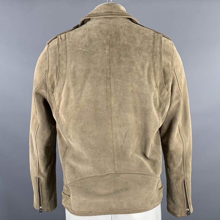 IRO Size M Beige Leather Motorcycle Jacket