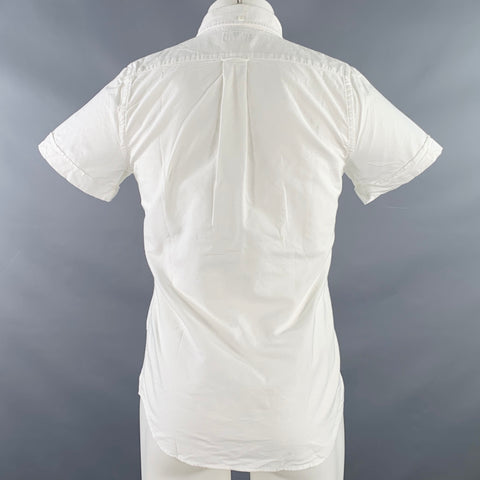 GANT Size S White Cotton Oxford One Pocket Short Sleeve Shirt
