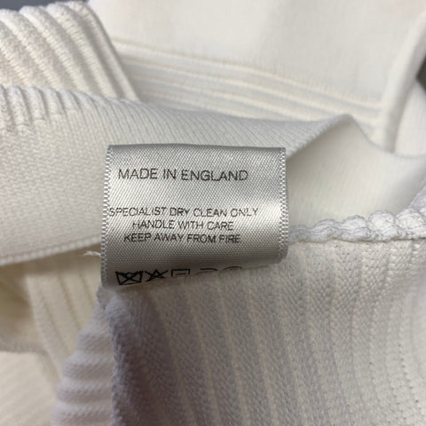 EDELINE LEE Size M White Viscose & Nylon Ribbed Tank Casual Top