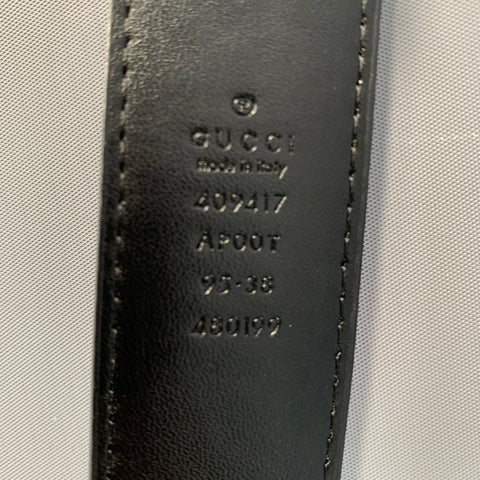 GUCCI Waist Size 34 Black Gold 409417 Leather Belt