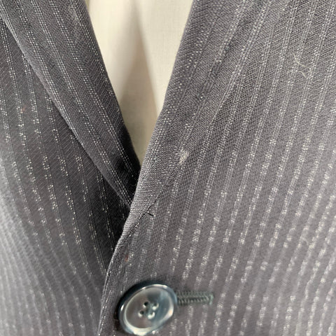DOLCE & GABBANA Size 36 Navy Stripe Virgin Wool Sport Coat