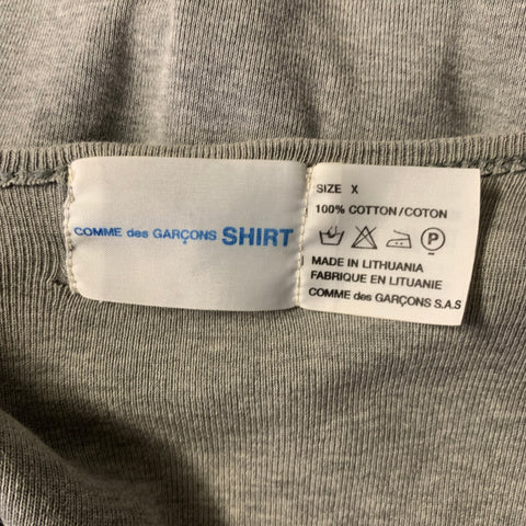 COMME des GARCONS SHIRT Size L Grey Heather Cotton Scoop Neck T Shirt