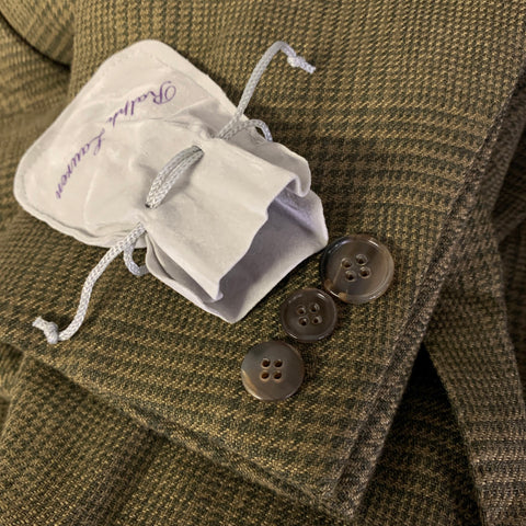 RALPH LAUREN Size 42 Green Olive Glen Check Linen Notch Lapel Sport Coat