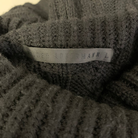 HAIDER ACKERMANN Size L Black Knit Cashmere Turtleneck Pullover