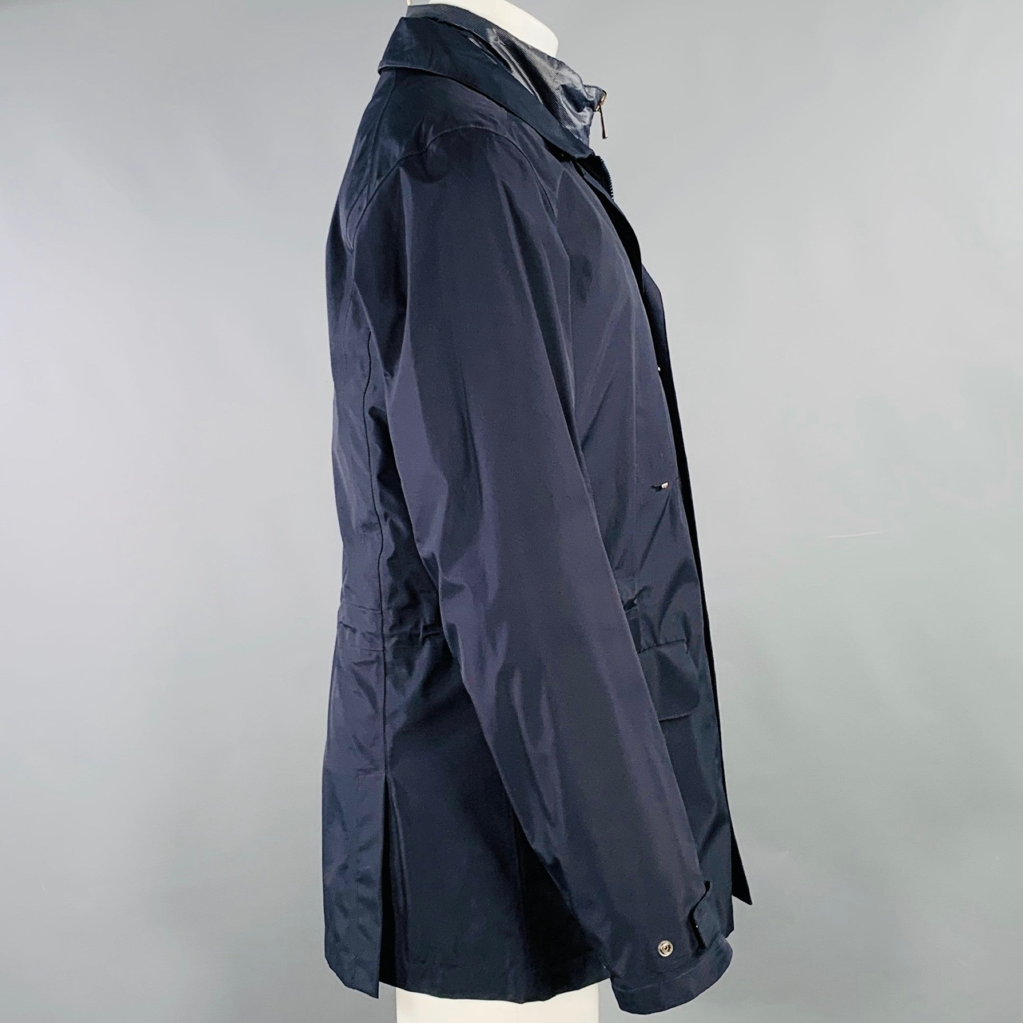 ZEGNA SPORT Size M Navy Polyester Zip Up Coat – Sui Generis