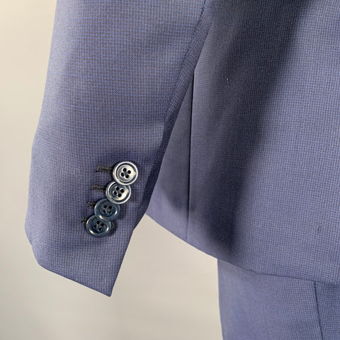 ERMENEGILDO ZEGNA Size 40 Navy Wool Notch Lapel Suit