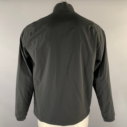 VOLLEBAK Size L Black Wool Blend Zip Up Jacket