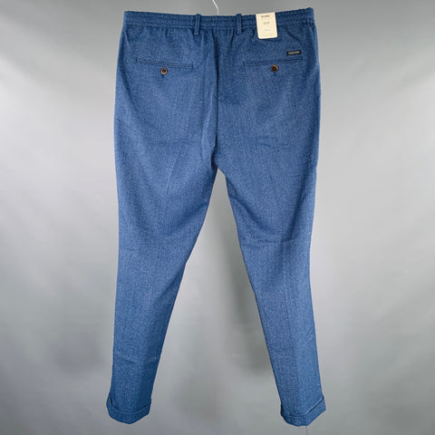 SCOTCH AND SODA Size 32 Blue White Textured Polyester Blend Casual Pants