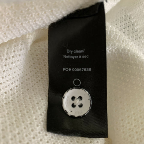 RAG & BONE Size M White Knit Cotton Blend 3 button Polo
