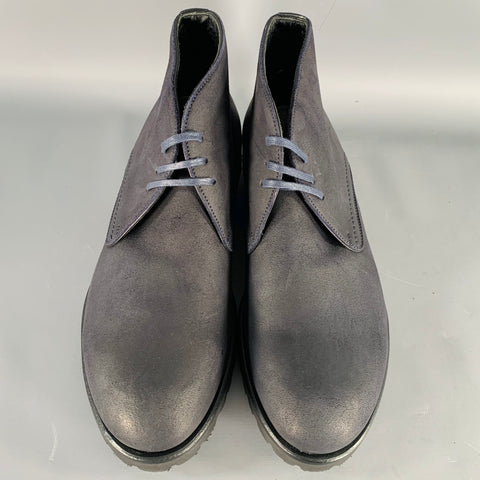 HARRYS OF LONDON Bottines à lacets Griffen en cuir nubuck noir, taille 8