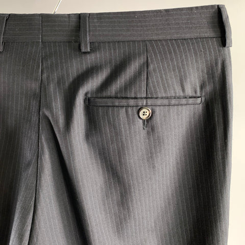 PRADA Size 32 Navy Pinstripe Wool Blend Dress Pants
