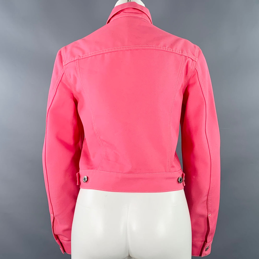 HELMUT LANG Size S Pink Cotton Blend Trucker Jacket