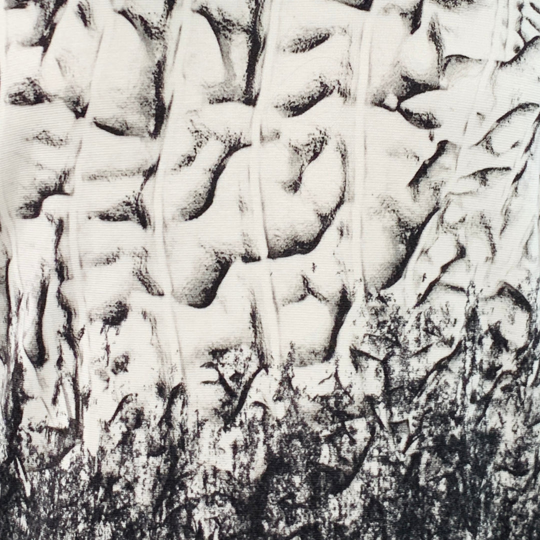 HELMUT LANG Size M Black White Abstract Print Viscose Blend Contrast Trim Crew Neck Pullover