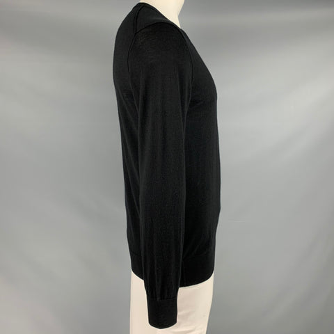 DOLCE & GABBANA Size L Black Knit Cashmere Crew Neck Pullover