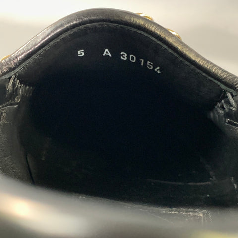 DOLCE & GABBANA Size 6 Black Gold Leather Slip On Loafers