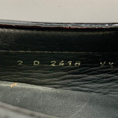 PRADA Size 10.5 Black Patent Leather Slip On Drivers Loafers