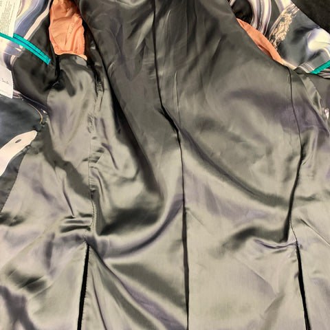 PAUL SMITH Size 36 Black Velvet Polyester Notch Lapel Sport Coat