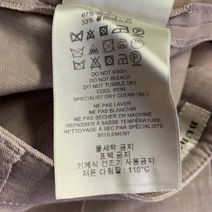BURBERRY LONDON Size 8 Brown Wool Linen Pleated Shorts