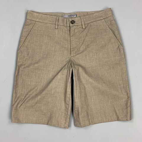 VINCE Pantalones cortos con bragueta y cremallera de algodón color pizarra Talla 28