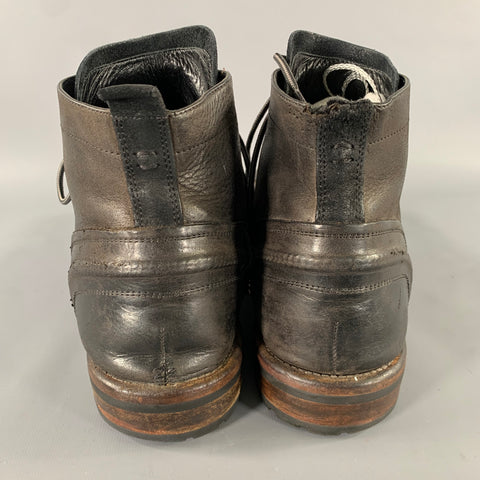 DOLCE & GABBANA Size 12 Brown Black Wingtip Leather Hike Boots