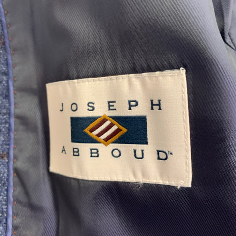 JOSEPH ABBOUD Size 40 Blue Brown Window Pane Wool Sport Coat
