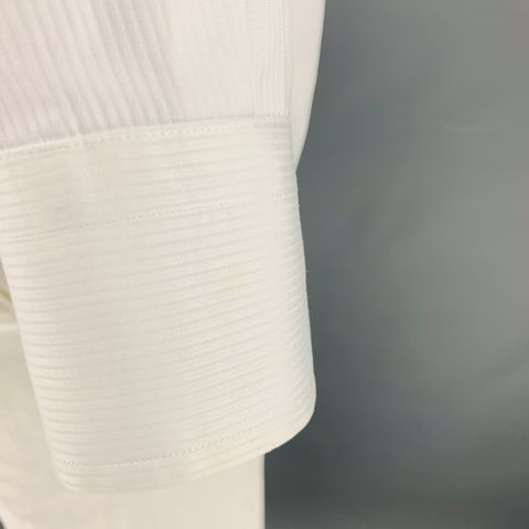 HUGO BOSS Size S White Stripe Cotton One Pocket Long Sleeve Shirt