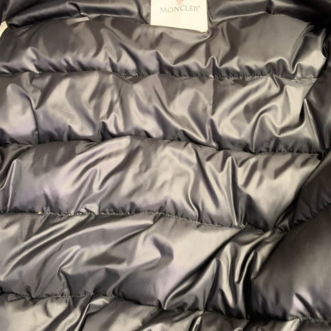 MONCLER Size S Beaufortain White Black Color Block Polyamide Zip Snaps Bomber Jacket