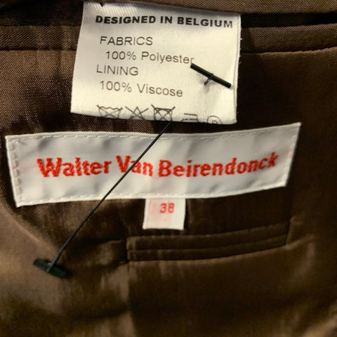 WALTER VAN BEIRENDONCK F/W2021 Chest Size 38 Brown Orange & Green Plaid Sport Coat