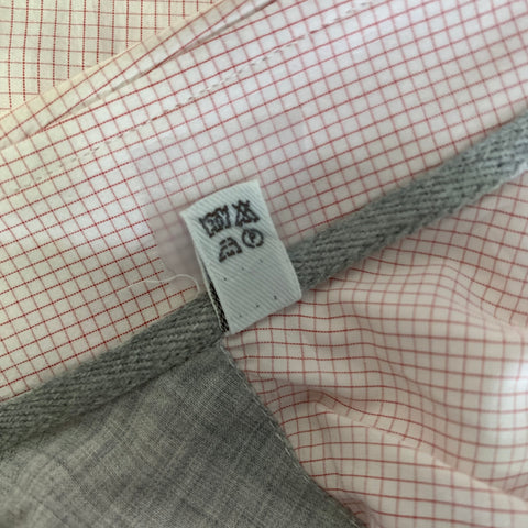 BRUNELLO CUCINELLI Size XXL Red White Graph Check Cotton Button Down Long Sleeve Shirt