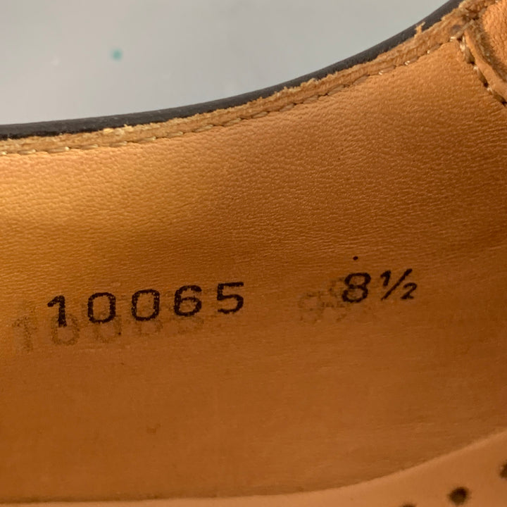 MAGNANNI Size 8.5 Black Leather Derby Split Toe Lace-Up Shoes