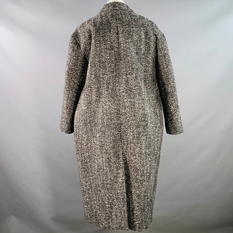 ISABEL MARANT Size 40 Denton Black White Herringbone Tweed Wool Blend Coat