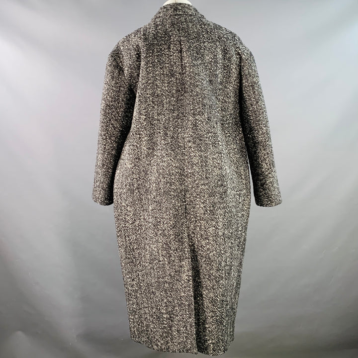 ISABEL MARANT Size 40 Denton Black White Herringbone Tweed Wool Blend Coat