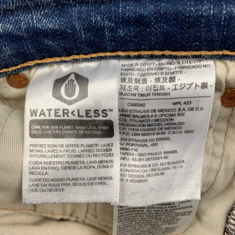LEVI'S PREMIUM Taille 29 Jean en coton lavé bleu