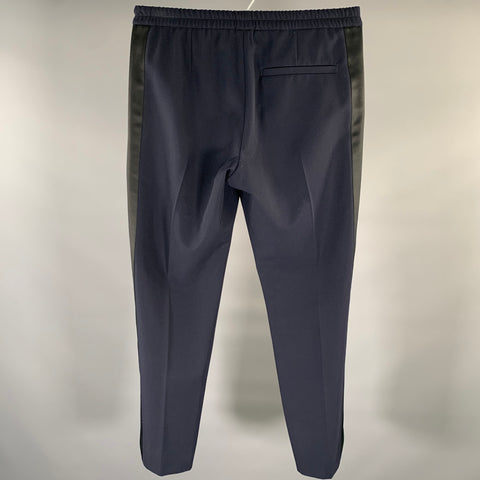 DRIES VAN NOTEN Size S Navy Black Polyester Blend Elastic Waistband Casual Pants