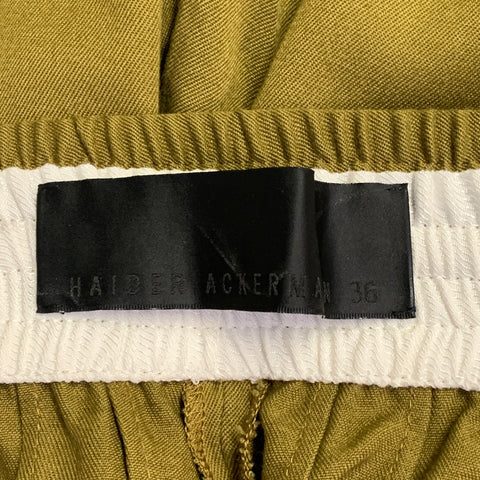 HAIDER ACKERMANN Size S Olive Green Viscose Elastic Waistband Casual Pants