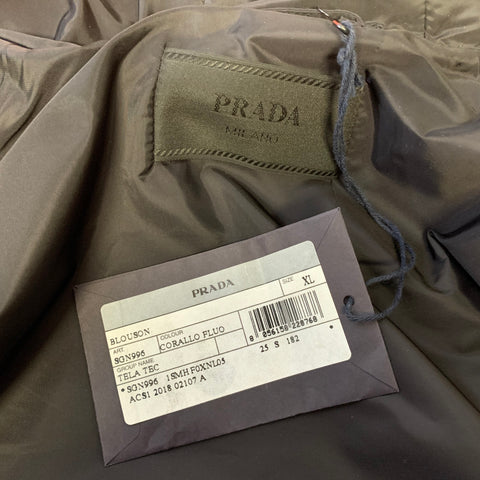 PRADA Veste zippée polyester orange et noir taille XL