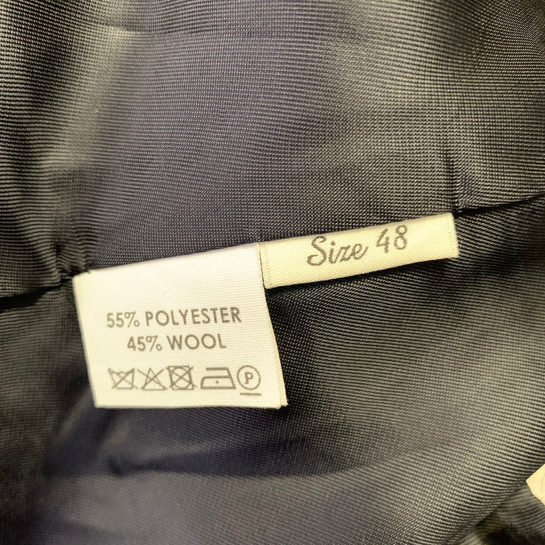 DRIES VAN NOTEN Size 38 Navy Wool Polyester Notch Lapel Suit