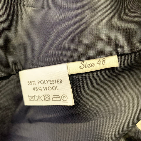 DRIES VAN NOTEN Size 38 Navy Wool Polyester Notch Lapel Suit