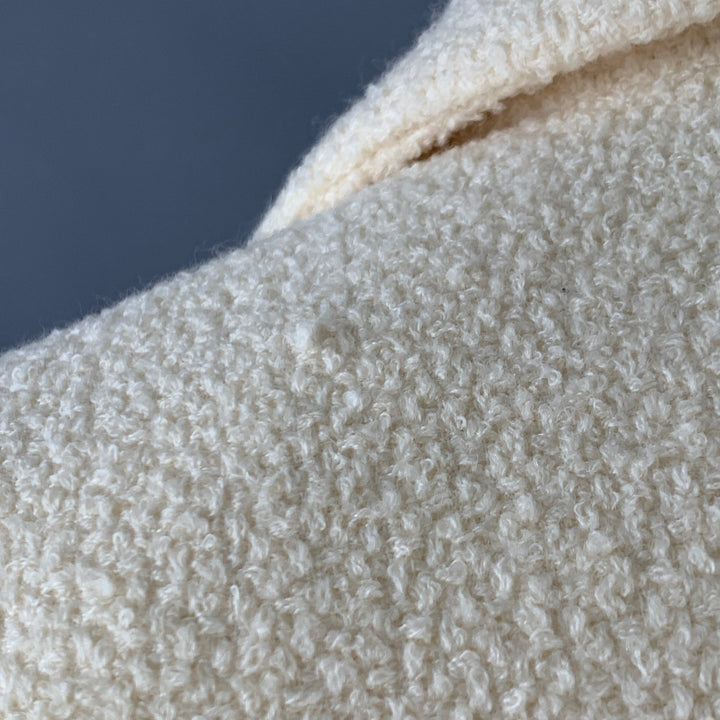 CELINE Size 8 Cream Gold Wool Blend Short Sleeve Jacket Blazer