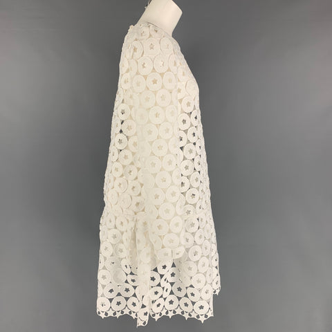 Nº21 Vestido talle caído con ojales de poliéster blanco Talla 4
