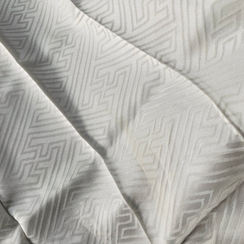 VINTAGE Cream Silk Jacquard Fringe Scarf