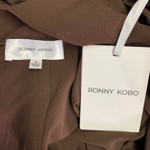 RONNY KOBO Size M Brown Crepe Turtleneck Dress
