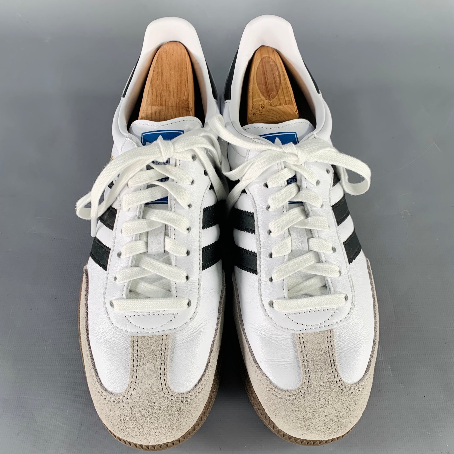 ADIDAS Size 10 Samba OG White Black Grey Color Block Leather Low Top  Sneakers – Sui Generis Designer Consignment